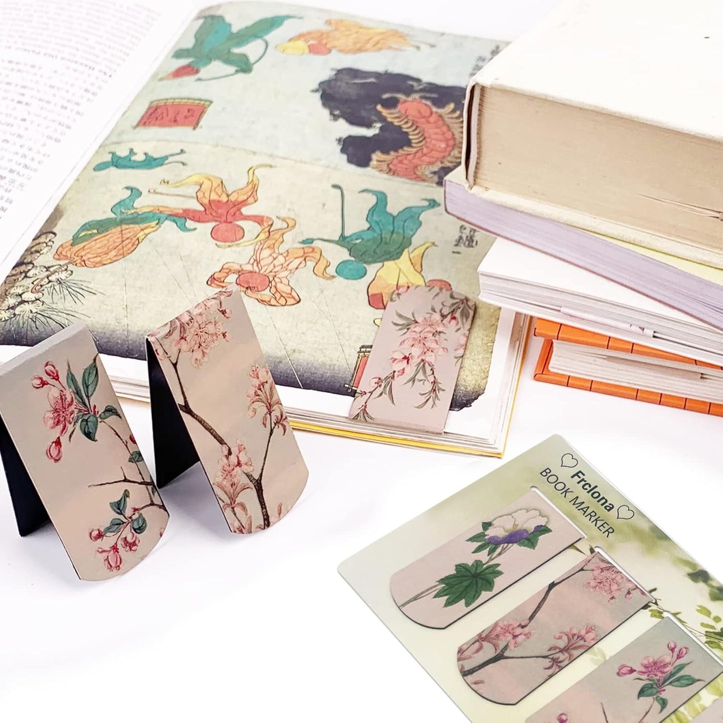 12PCS Magnetic Bookmarks - Magnet Page Markers Page Clips Assorted Book Markers Set with Exquisite Pattern, Bookmarks for Women, Students, and Book Lovers(Floral Style)