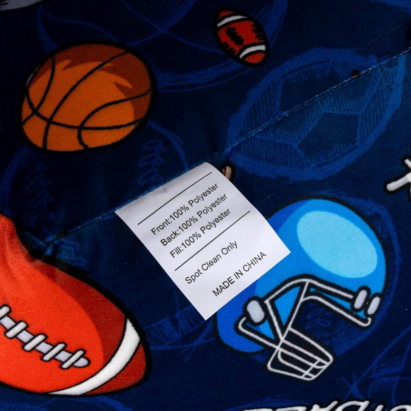 A Nice Night Kids Back Reading Pillow for Reading and Watching TV Bed to Lounge, Basketball Football Baseball Sports Party Printed，with Matching Cushion Cover