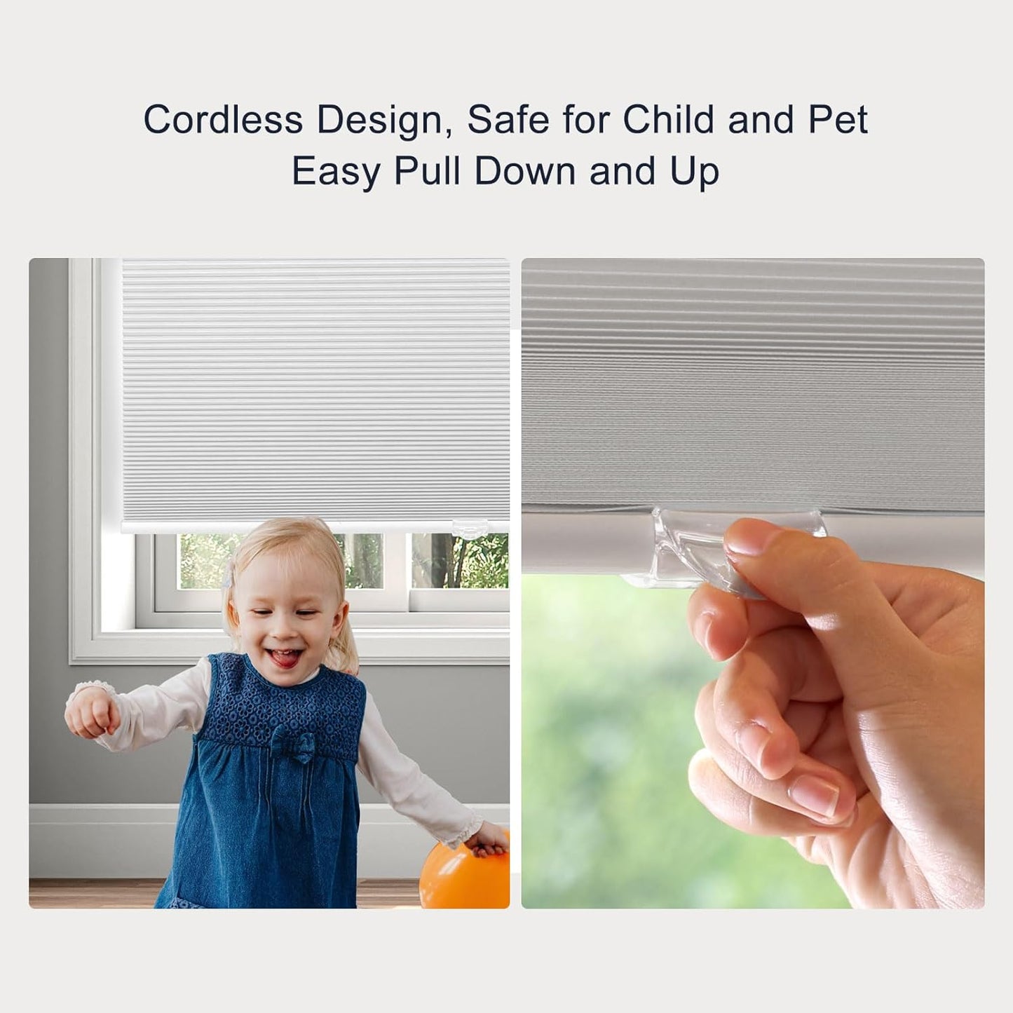 BlinDecor Blackout Cellular Shades Cordless 30x64 in Honeycomb Blinds Windows Shade Easy Install & Clean Shades for Door Room Home Privacy, Blackout White