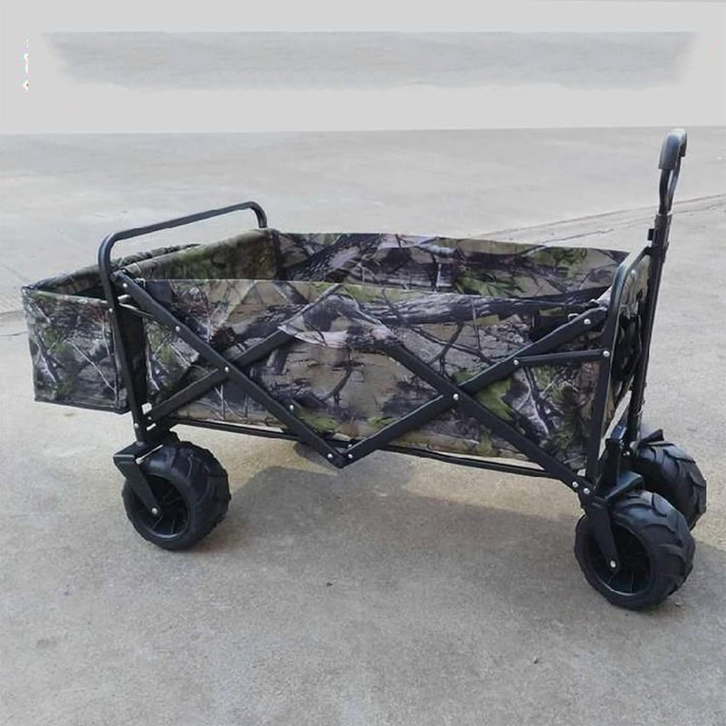 Folding Camping Cart, Garden Wagon, Collapsible Beach Garden Trolley, Cart Heavy Duty Trolley - for Shopping Beach Outdoor Garden Picnic (Camouflage Green) (Camouflage Green)