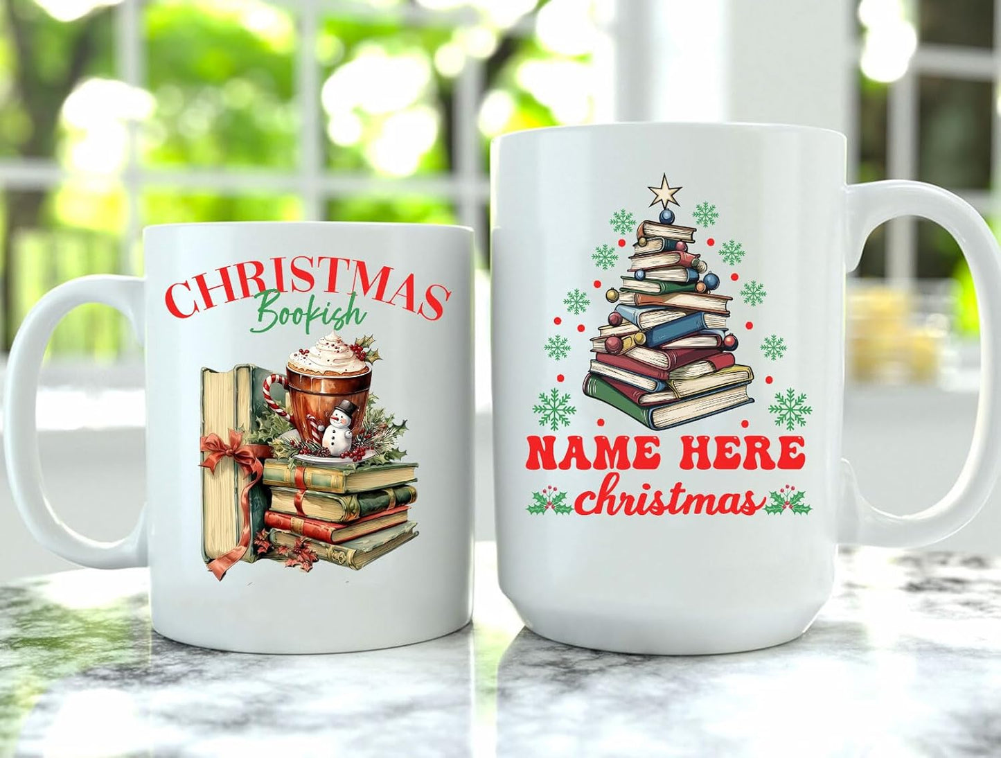 Bookish Gift Cozy Ceramic Coffee Mug 11oz for Reading Lovers Bookclub Enthusiasts Personalized Merry Christmas Present