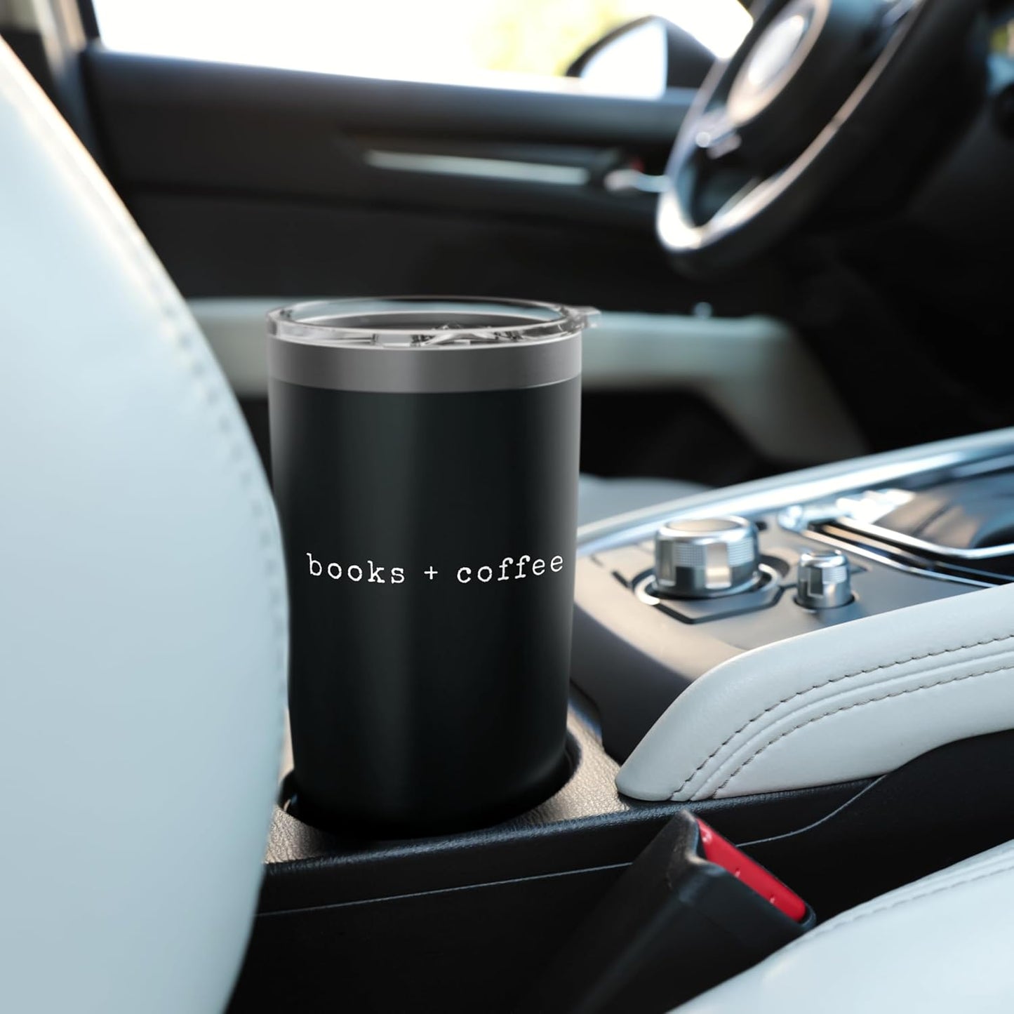 Funny Book Lover Coffee Reading Design Books + Coffee Stainless Steel Insulated Tumbler