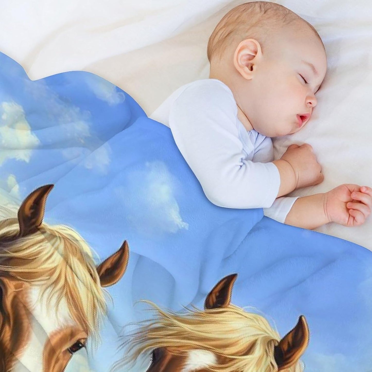 Horse (1) Throw Blanket for Couch Bed Plush Cozy Fuzzy Flannel Blanket for All Season 40"x60"