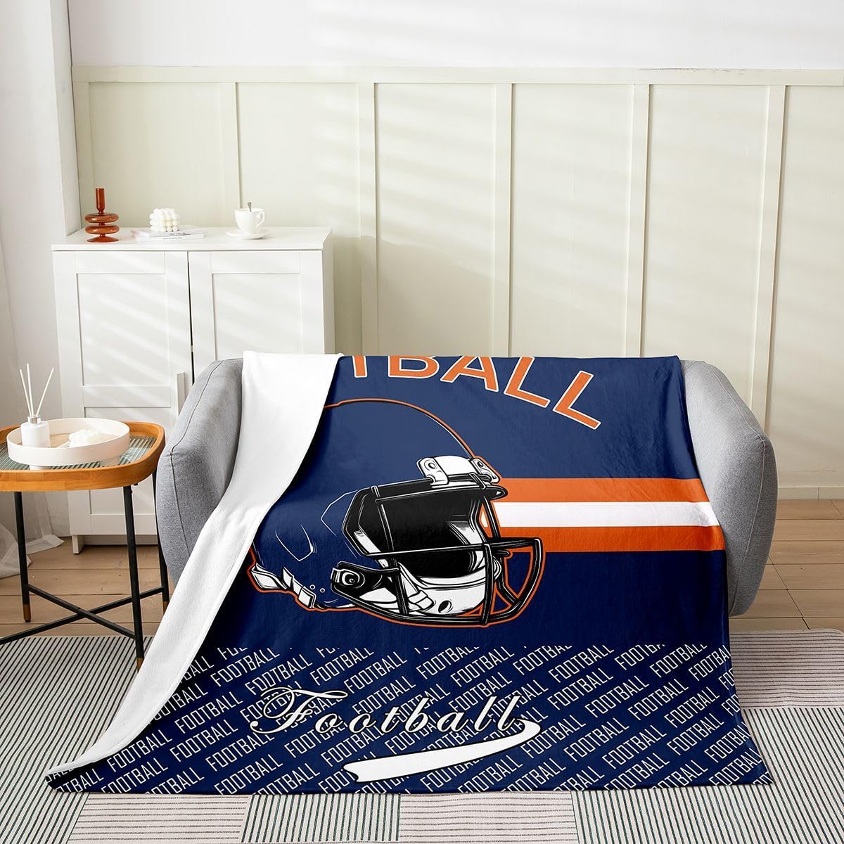 Feelyou Football Flannel Fleece Throw Blanket 40"x50" Football City Fleece Throw Blanket for Kids Women Men Sports Games for Bed Couch Chair Living Room Bedroom Decor