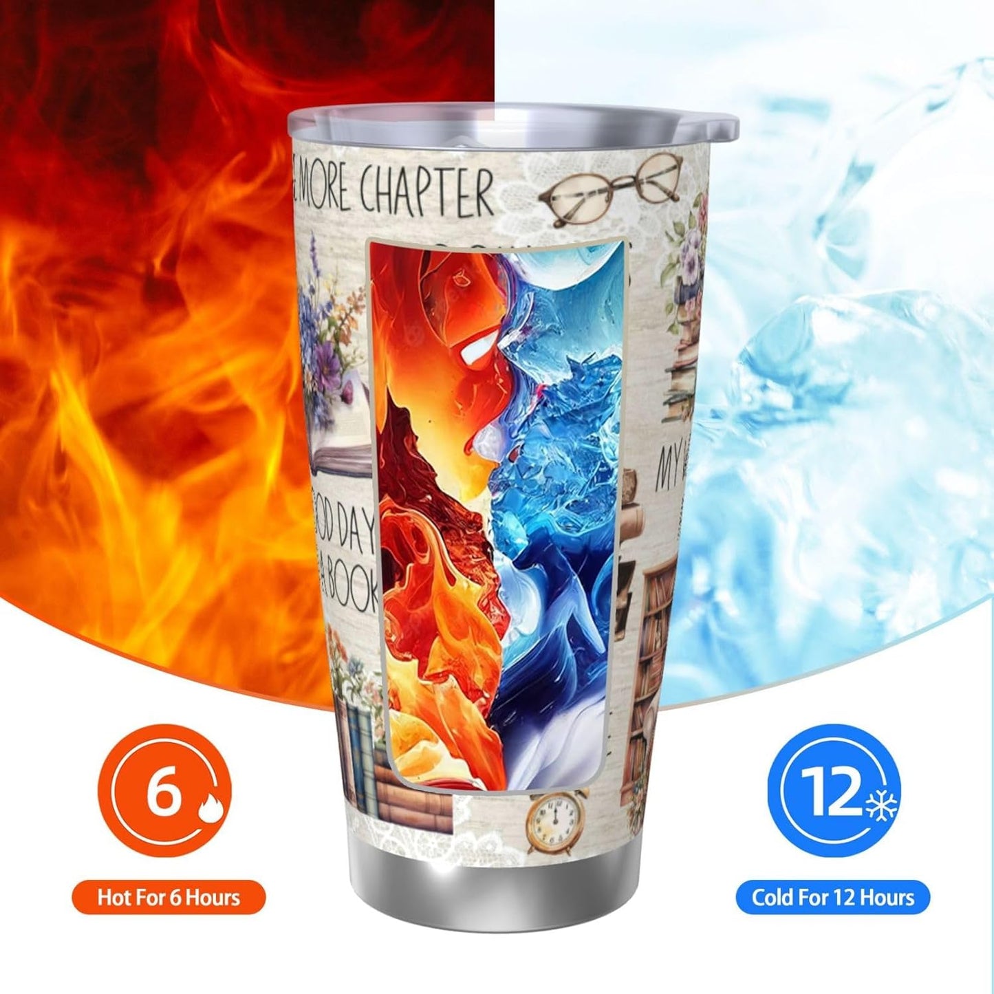 Reading Gifts for Women,Book Lover Coffee Tumbler Vacuum Insulated Stainless Steel Coffee Travel Mug Cup 20oz