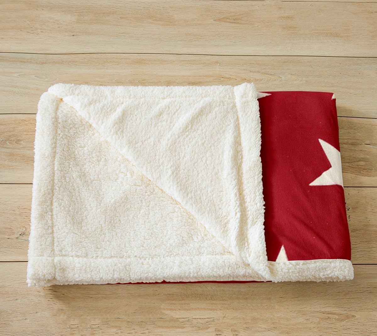 Feelyou Star Printed Fleece Throw Blanket Baby 30"x40" Kids Star Pattern Plush Blanket for Boys Girls Teens Shabby Chic Sherpa Blanket Deep Red Fuzzy Blanket