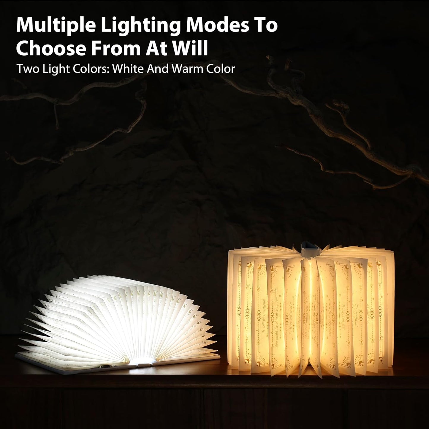 Magic Truth Book Light - Rechargeable LED Book Lamp for Home Decor, Ideal Christmas & Bookworm Gifts with Gold Foil Embossed Cover, Warm White Light for Entertainment & Relaxation (Blue)