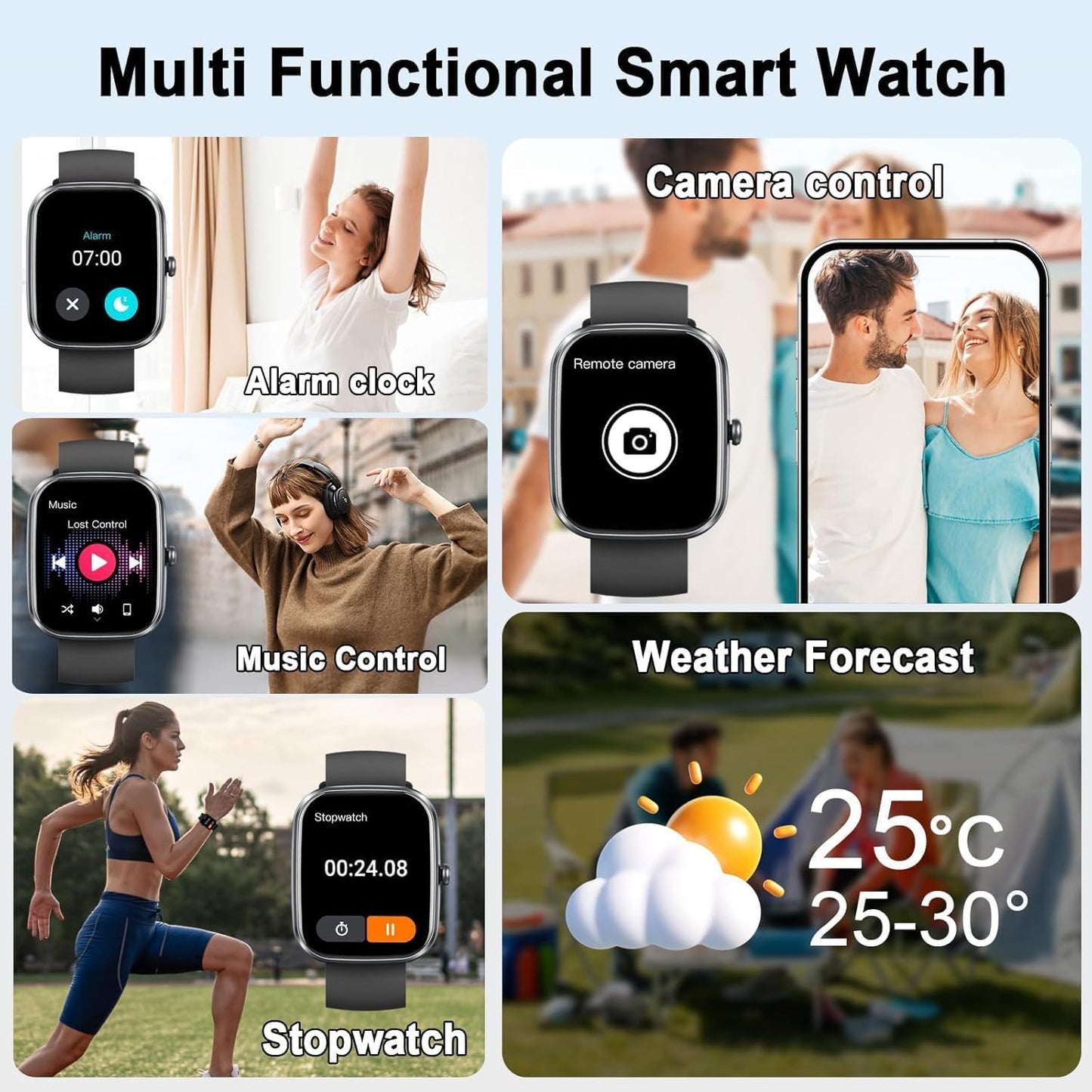 AI Smart Watch with ChatGPT, 1.91" Bluetooth Calling Smartwatch for Men Women, 110+ Fitness Modes Activity Tracker, Sleep/Heart Rate/Calorie Monitor, IP68 Waterproof Step Counter for Android iOS