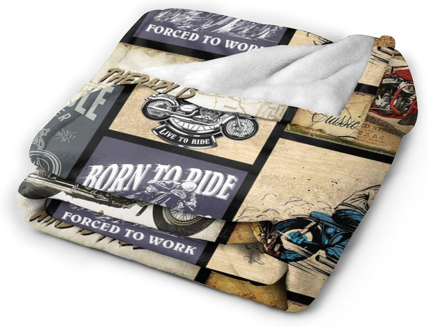 Motorcycle Gifts for Men and Women Throw Blanket for Couch Sofa Bed Plush Throw Fleece Blanket Soft Cozy Bedding for Kids and Adults Bedroom 80x60 Inch