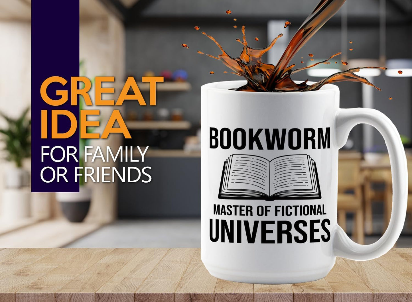 Book Lover Coffee Mug 15oz White -Bookworm Master of - Bookworm Literature Library Book Lover Reader Booked Editor Intellectual Studious