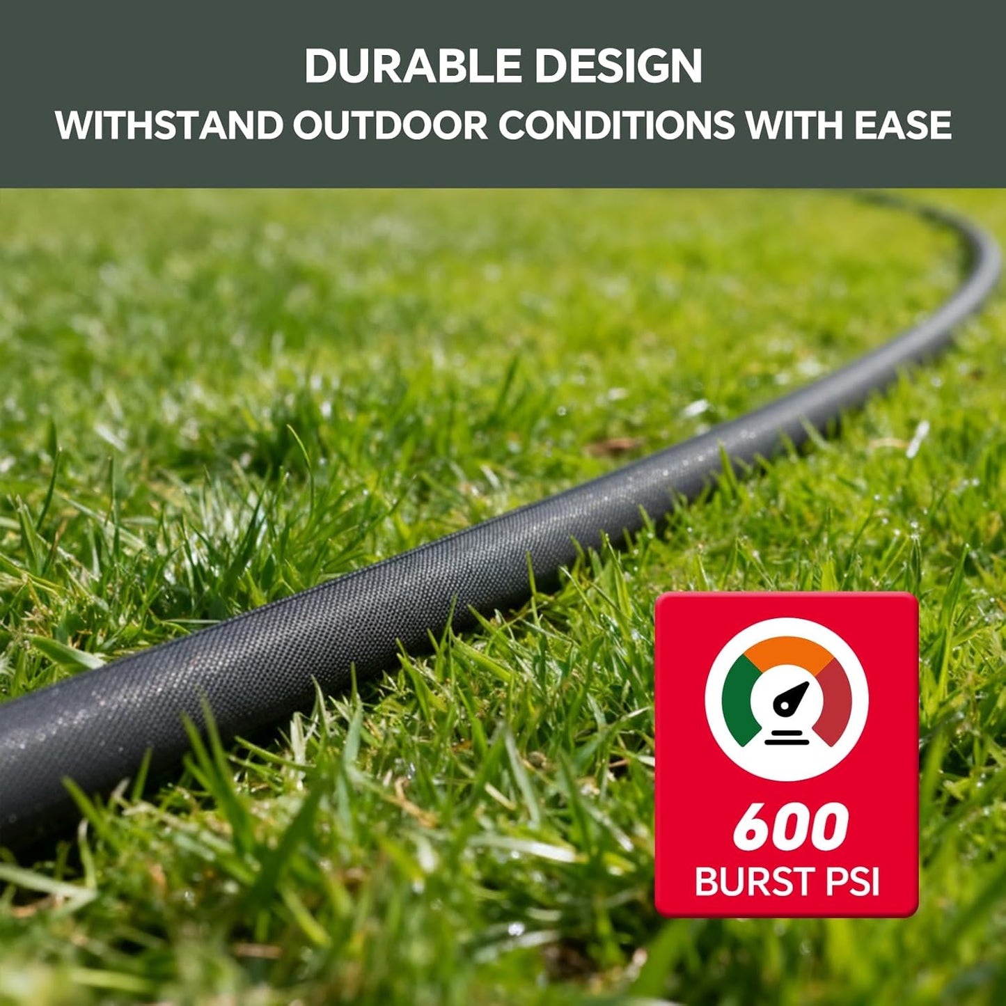Garden Hose 100ft, Made of TPU(Not PVC), Ultra-Light & Flexible Water Hose, Non-Shrinking, Easy to Store, Drinking Water Safe Material, All-weather, Black&Gray