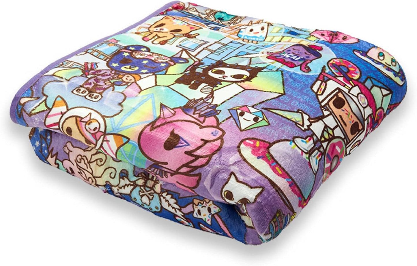 Tokidoki - Digital Princess Blanket - Kids & Girls Cozy Throw Blanket - with Your Favorite Unicorn Design - Personalized Gift - 50 x 60 Inches - 100% Polyester