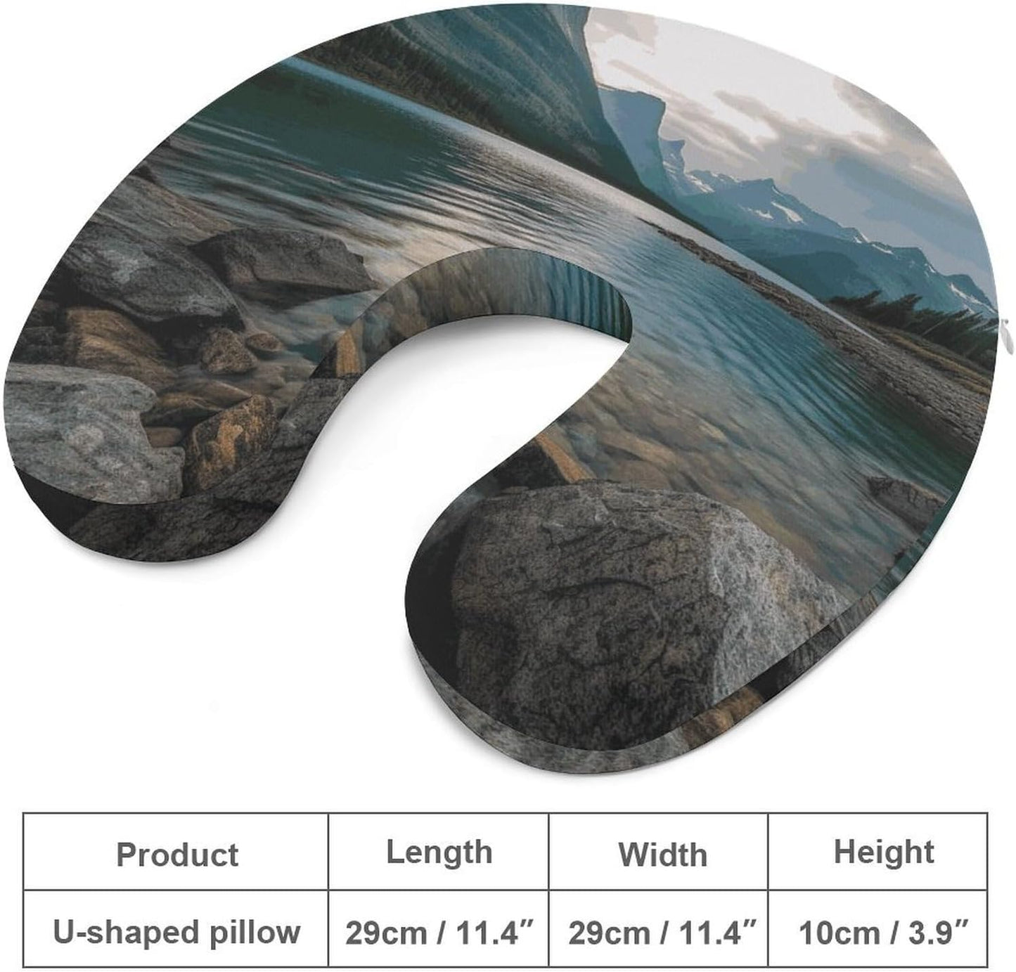 Glacier National Park Neck Pillow Memory Foam U Shaped Pillows Portable Pillows for Shoulder Travel Head Support Pillow with Concealed Zipper for Airplane Car Home Office