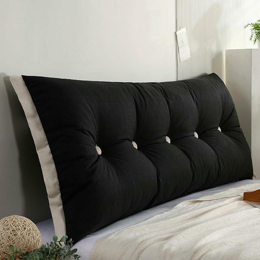 Large Headboard Wedge Bed Rest Reading Pillow Backrest Bed Positioning Support Bolster Day Bed Dorm Cushion with Removable Cover for Watching TV,Relaxing~/