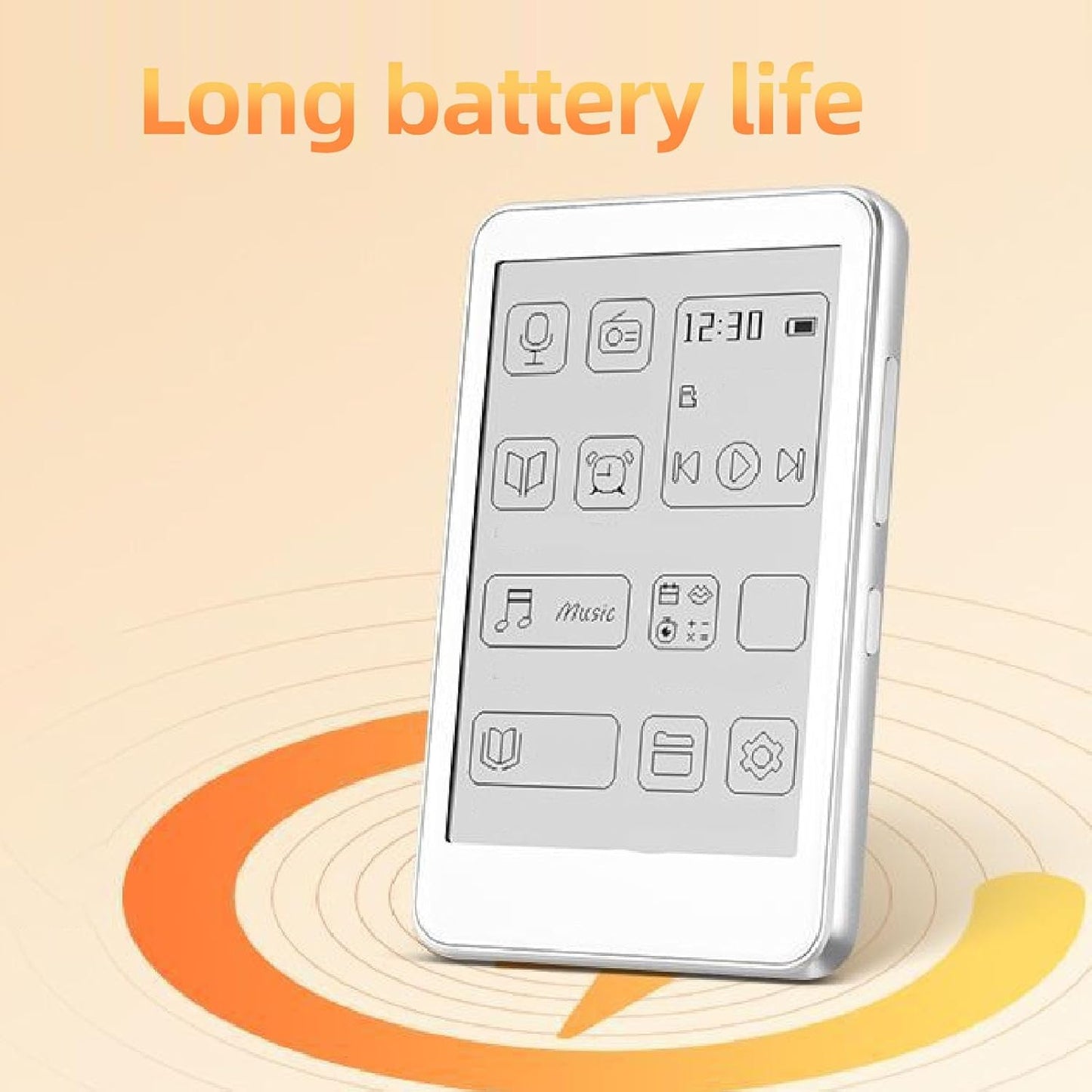 2.7in Ink Screen eBook Reader, 2 in 1 E Book Reader MP3 Player, HiFi Sound Bluetooth 5.0 Music Player, Type C Charging