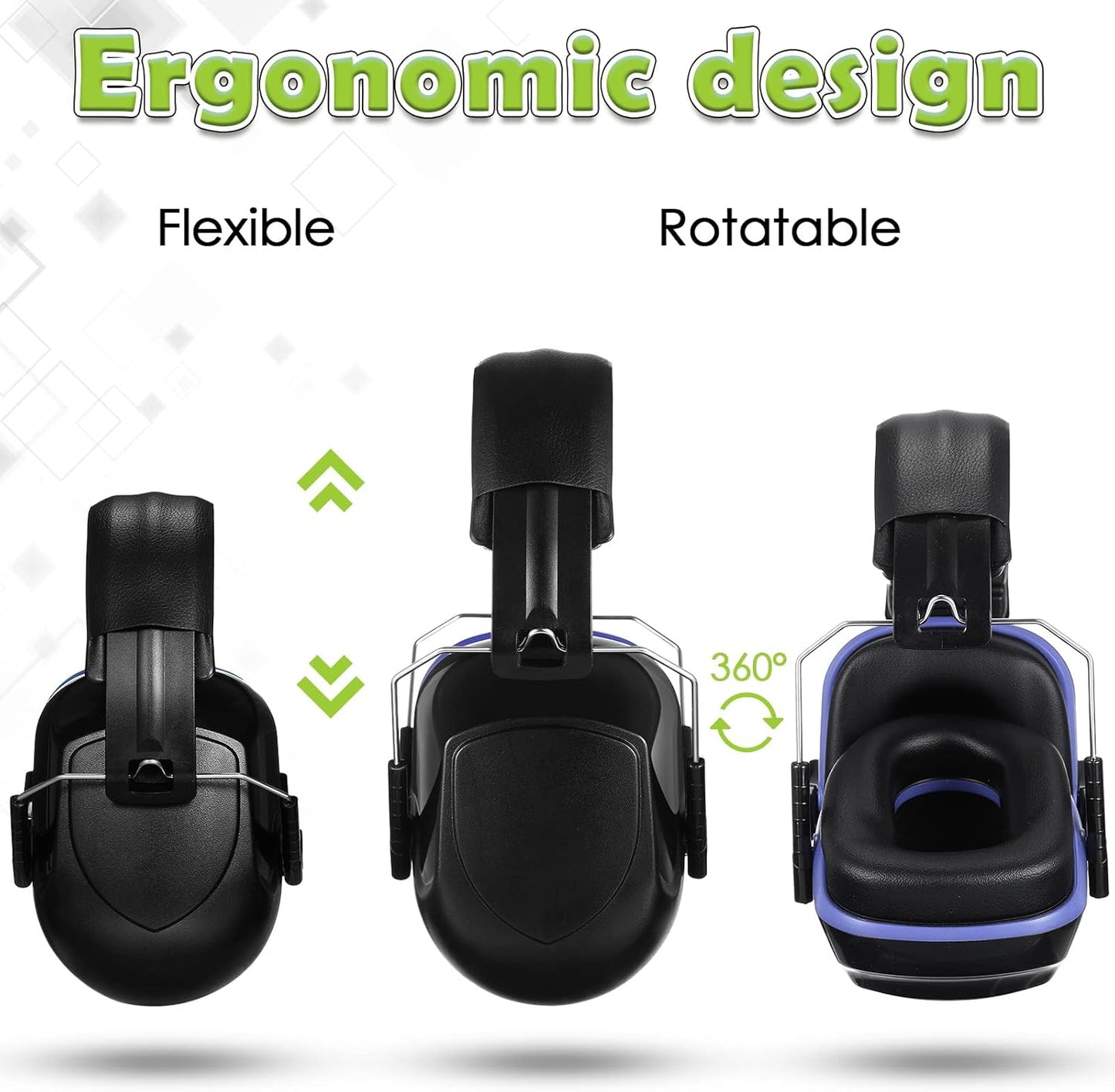 Yunsailing 6 Pcs Ear Protection Noise Reduction Headphones Nrr 28db Safety Hearing Ear Muffs Shooting Gun Range Mowing