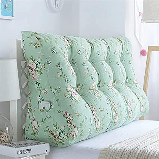 King Size Headboard Pillow,Triangular Wedge Pillow Positioning Support Reading Cushion Headboard Cushion Double with Removable Cover(Size:55x30x60cm,Color:A)