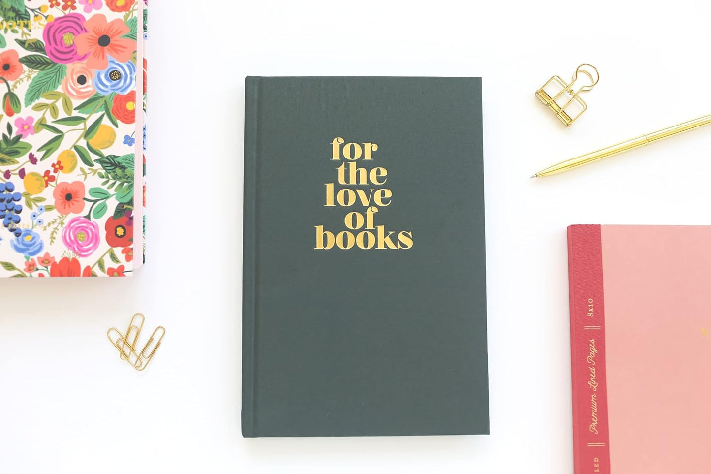 Reading Journal: For the Love of Books, A Book Journal and Planner for Book Lovers to Track, Log and Review