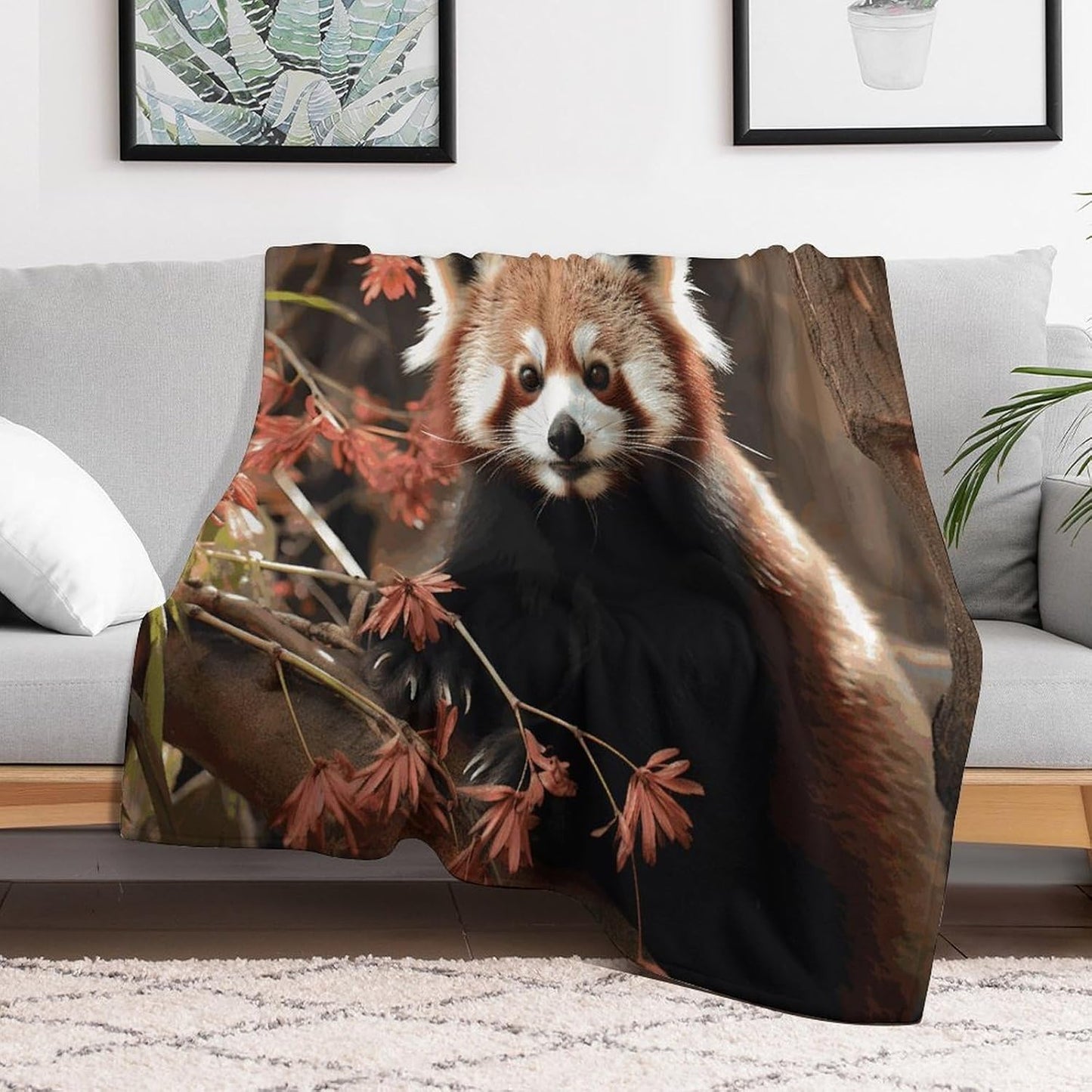 Red Pandas Blanket Super Soft Lightweight Throw Blanket Cute Cozy Warm Bed Blanket Decorative Fuzzy Blanket All-Season Home Decor Gift for Sofa Couch Living Room 40"*50" （100 * 130cm）