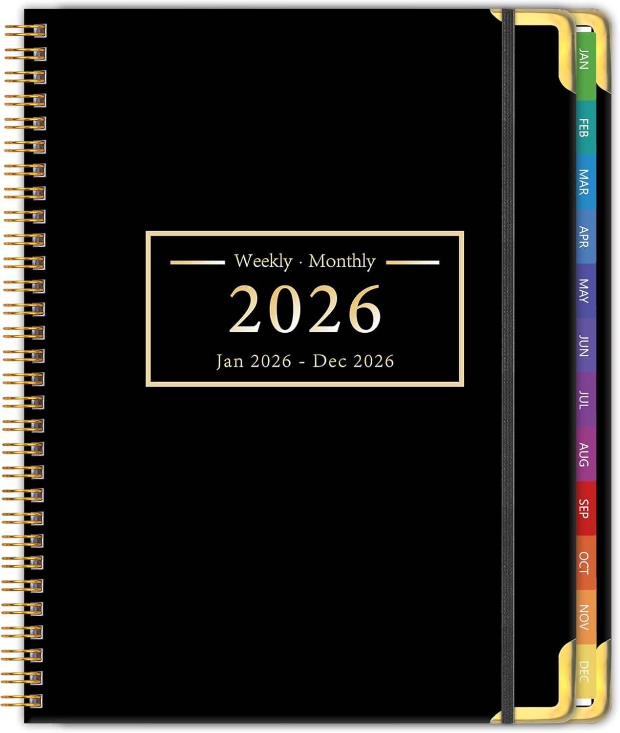 Planner -2026, Hardcover Weekly & Monthly Calendar Planner, January 2026 - December 2026, 8.5" x 11", Daily Agenda Book with Colorful Tabs, College Organizer Notebook, School & Work Supplies for Student Teacher Classroom