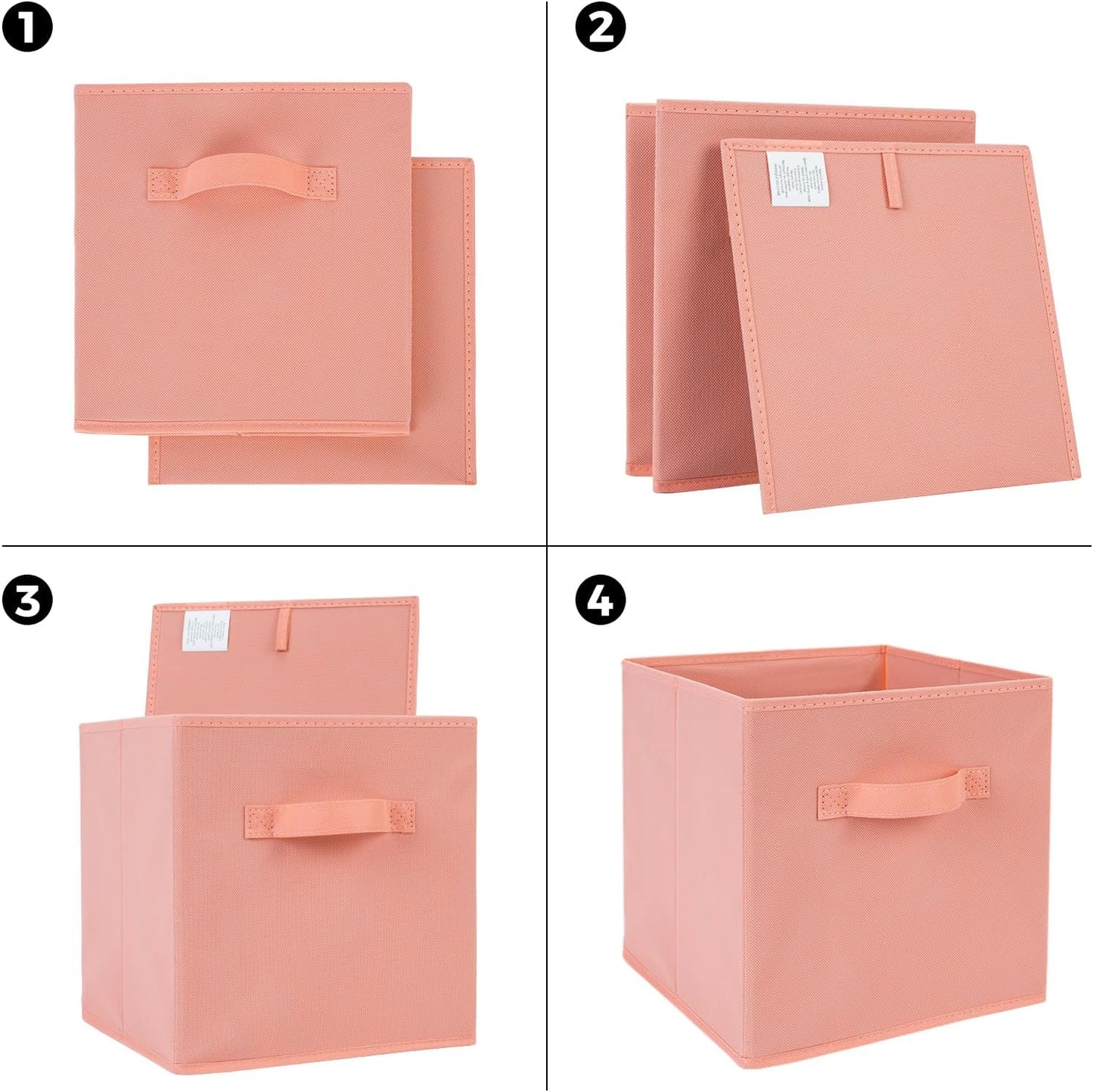 Fabric Storage Bins 6 Pack 13 inch Foldable Storage Cubes with Handles Fun Colored Durable Cube Storage Bin for Home, Playroom, Closet Organizers and Storage Green, Cyan, Purple, Yellow, Pink, Peach