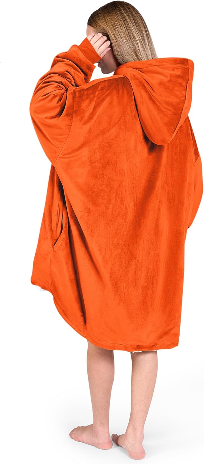 Bare Home Wearable Blanket Hoodie - Soft Plush Sherpa - Warm and Cozy - Oversized Wearable Blanket - Adult & Kid Sizes