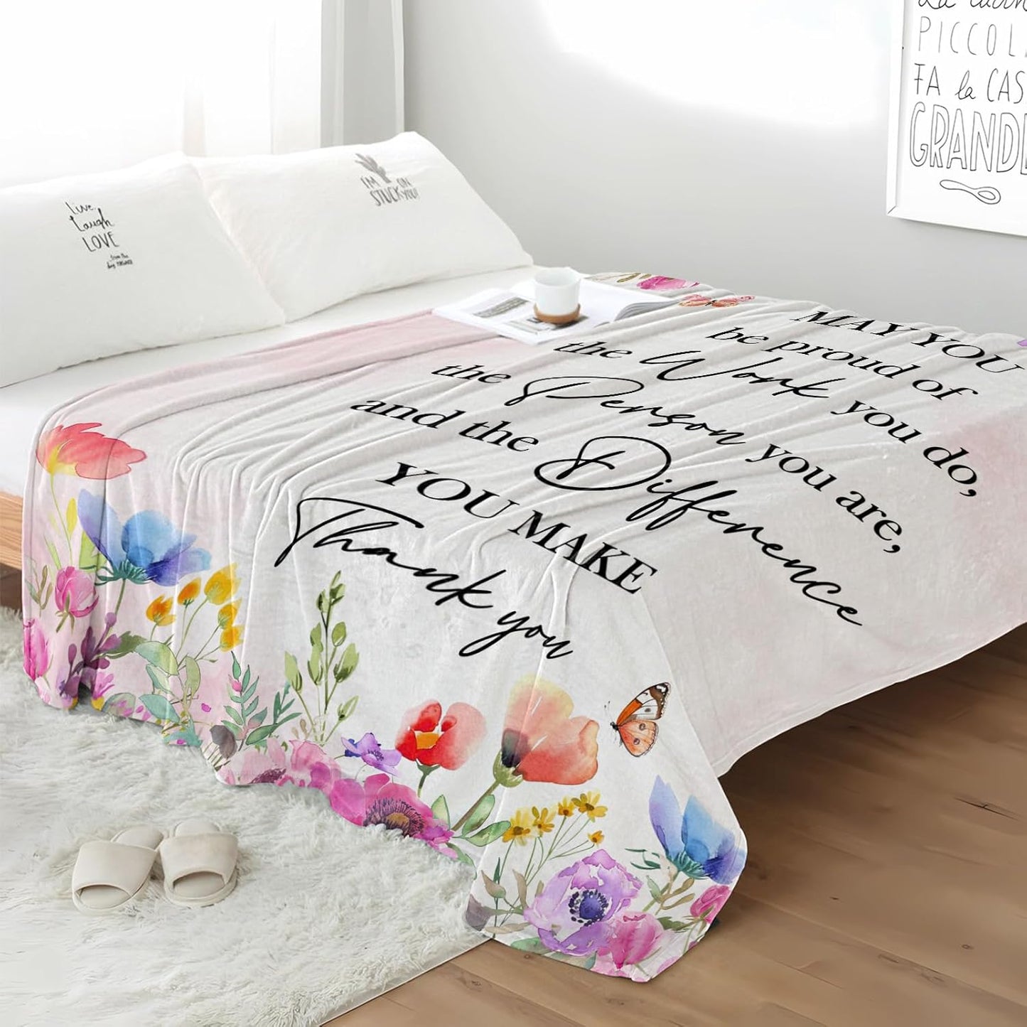 Thank You Gifts for Women, Appreciation Gifts for Employee, Inspirational/Farewell/Retirement Gifts for Coworkers/Teacher/Nurse Throw Blanket 60”×50”