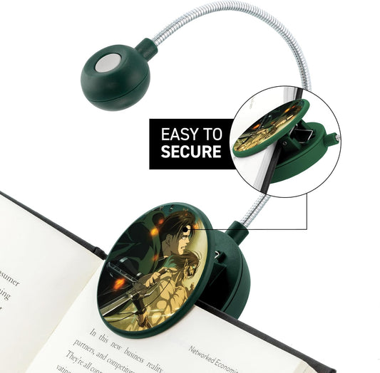 WITHit Clip On Book Light – Dimmable LED Reading Light for Books and eBooks, Reduced Glare, Portable, Cute Bookmark Light for Kids & Adults, Batteries Included (Levi, Attack on Titan)