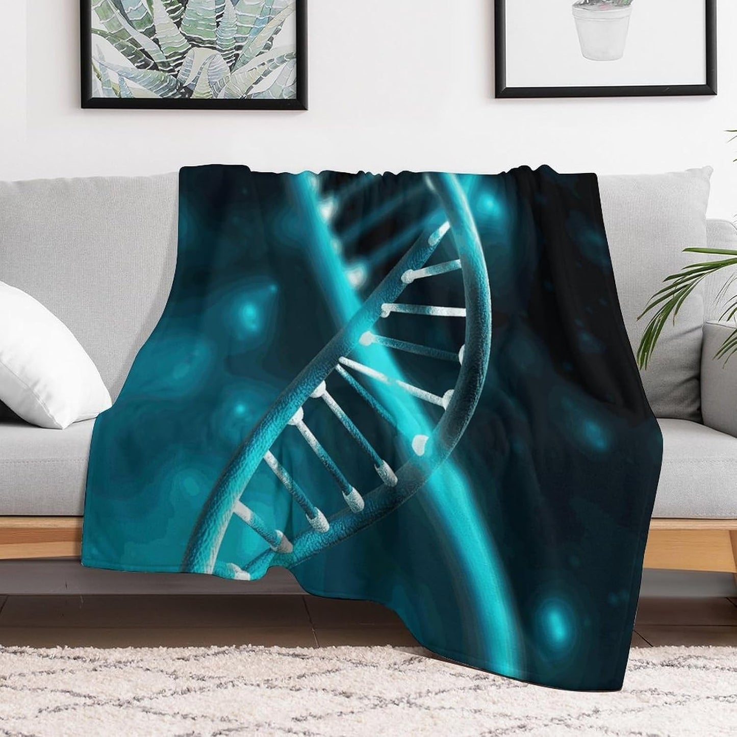Science Gene Strand Blanket Super Soft Lightweight Throw Blanket Cute Cozy Warm Bed Blanket Decorative Fuzzy Blanket All-Season Home Decor Gift for Sofa Couch Living Room 40"*50" （100 * 130cm）