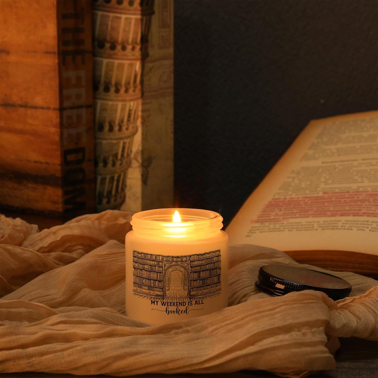 MTLEE 6 Pcs Book Lover Gift Bookish Book 3.5 oz Scented Reading Candle Librarian Appreciation Gift for Bookworm Reader Library Teacher Writer Office Staff Graduation Party, 6 Style(Fresh Scent)