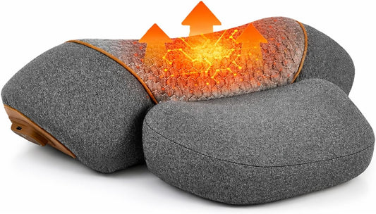 Massage Pillow Neck Hump,3-in-1 Neck Massage Pillow with Heat & Vibration, Neck Traction, Ergonomic Memory Foam Neck Support Pillow with Air Cushion Massage for Daily Relaxation at Home or Office
