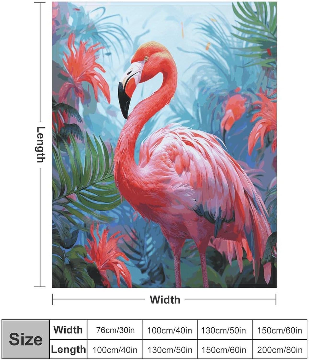 Painted Flamingo Blanket Super Soft Lightweight Throw Blanket Cute Cozy Warm Bed Blanket Decorative Fuzzy Blanket All-Season Home Decor Gift for Sofa Couch Living Room 30"*40"（76 * 100cm）