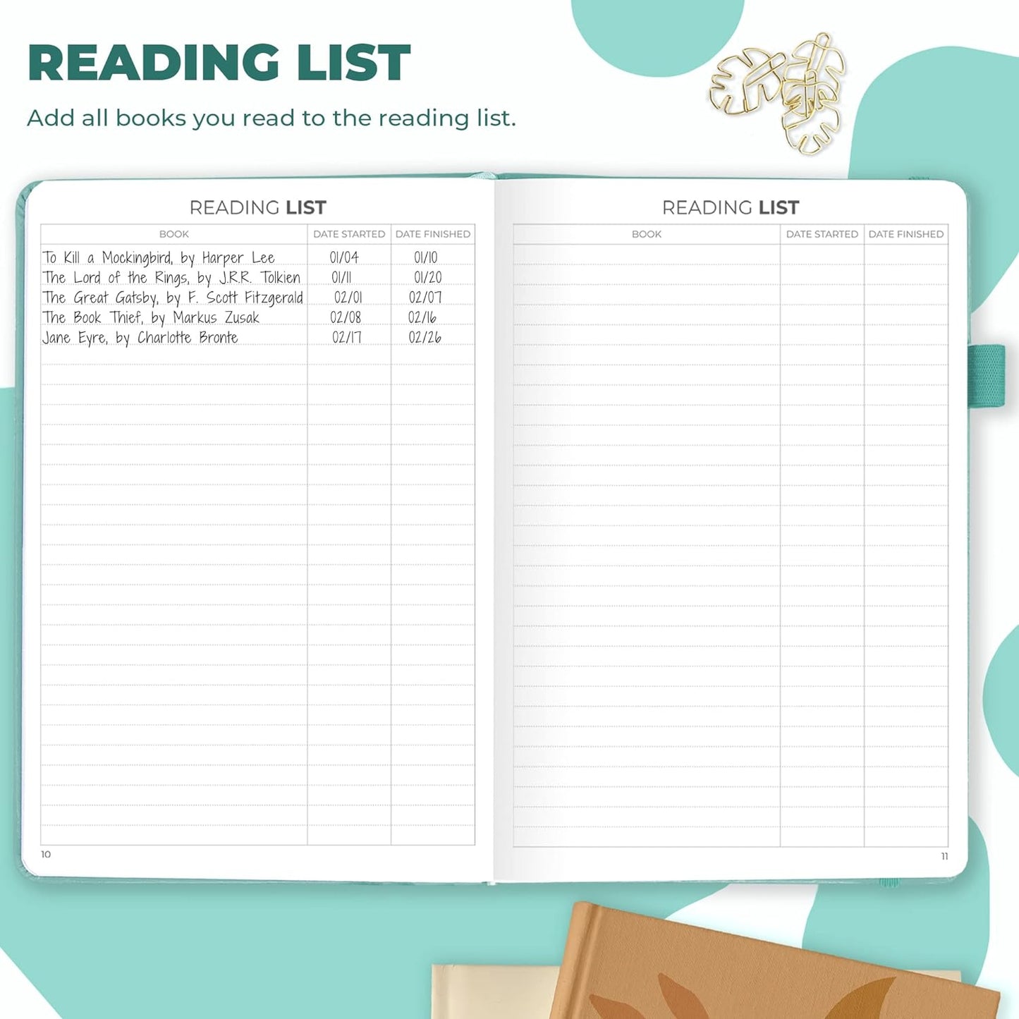 Clever Fox Reading Journal – Book Review Log – Gift Accessories for Reading Lover – Book Journal for Kids & Adults – A5, 5.8”x8.3” (Mint Cream)
