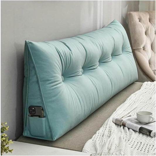Triangular Headboard Pillow Day Bed Backrest Wedge Pillow, Large Pillow Cushion Triangular Headboard Backrest Positioning Support Reading Wedge Pillow for Bunk Bed Removable