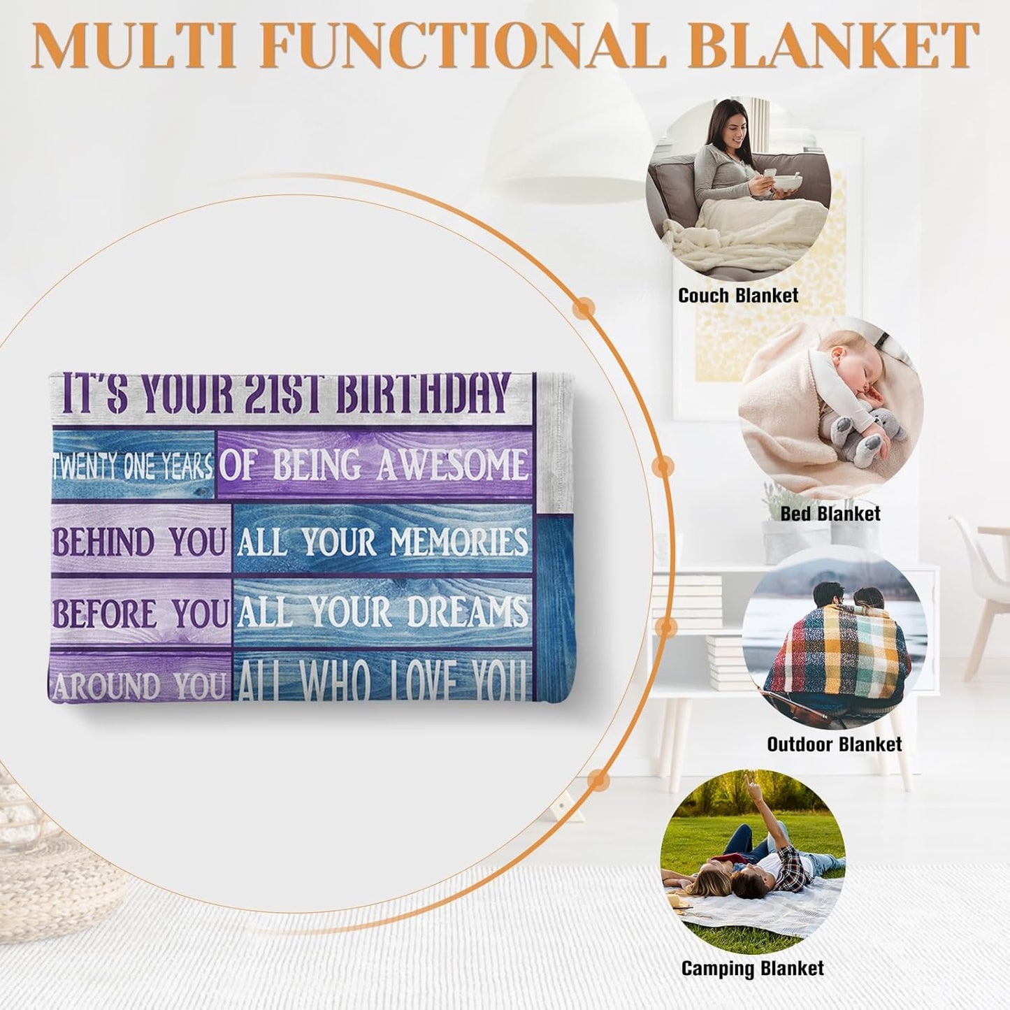 30th Birthday Gifts for Her Throw Blanket, 30th Birthday Gifts for Women Men, 30 Year Old Gifts for Women Soft Blanket 60 * 50in Happy 30th Birthday Gifts