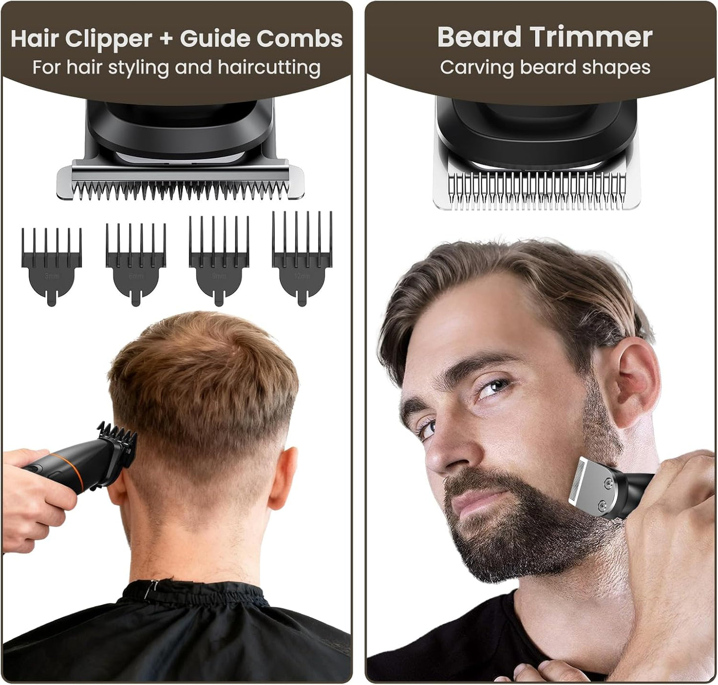 Manscape All-in-One Body & Pubic Hair Trimmer for Men, No-Nick Groin & Ball Shaver, Waterproof Mens Electric Grooming Kit with LED Display, USB Rechargeable (Black)