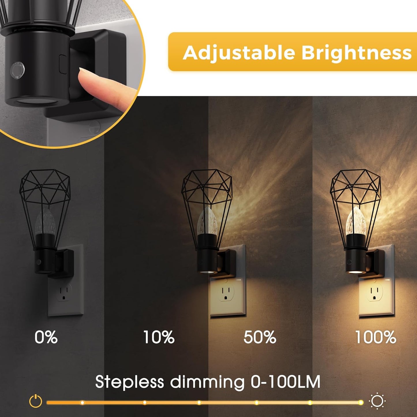 L LOHAS LED Night Light, 2 Pack Night Lights Plug into Wall, 3000K Warm White, Farmhouse Plug in Light with Dusk to Dawn Sensor, for Bedroom, Bathroom, Kitchen, Hallway