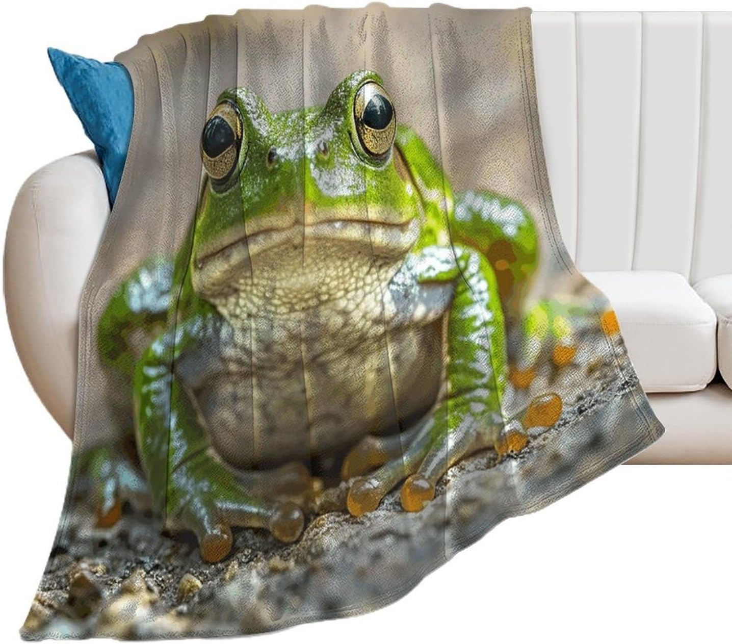 Cute Frog Blanket Super Soft Lightweight Throw Blanket Cute Cozy Warm Bed Blanket Decorative Fuzzy Blanket All-Season Home Decor Gift for Sofa Couch Living Room 40"*50" （100 * 130cm）