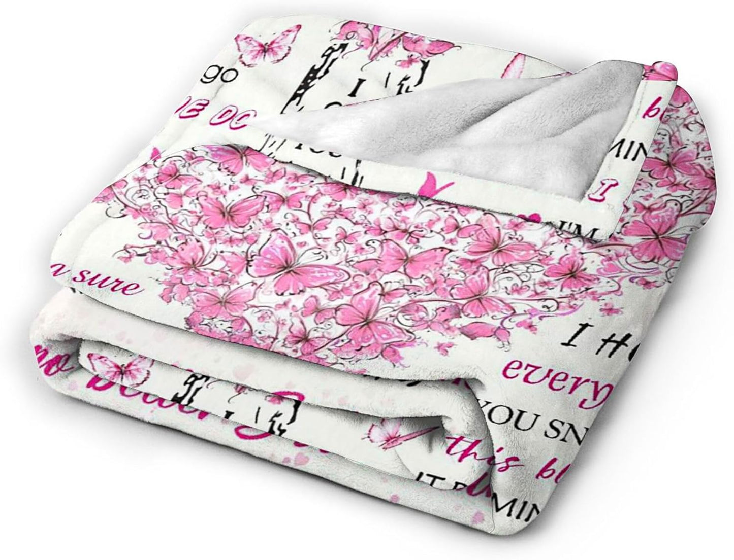 Sisters Gifts from Sister, Super Soft Funny Pink Butterfly Sisters Blanket for Little Girl, Christmas Birthday Gifts for Sister, Warm Cozy Fuzzy Plush Flannel Throw Blanket 60"x50" for Couch Bedding