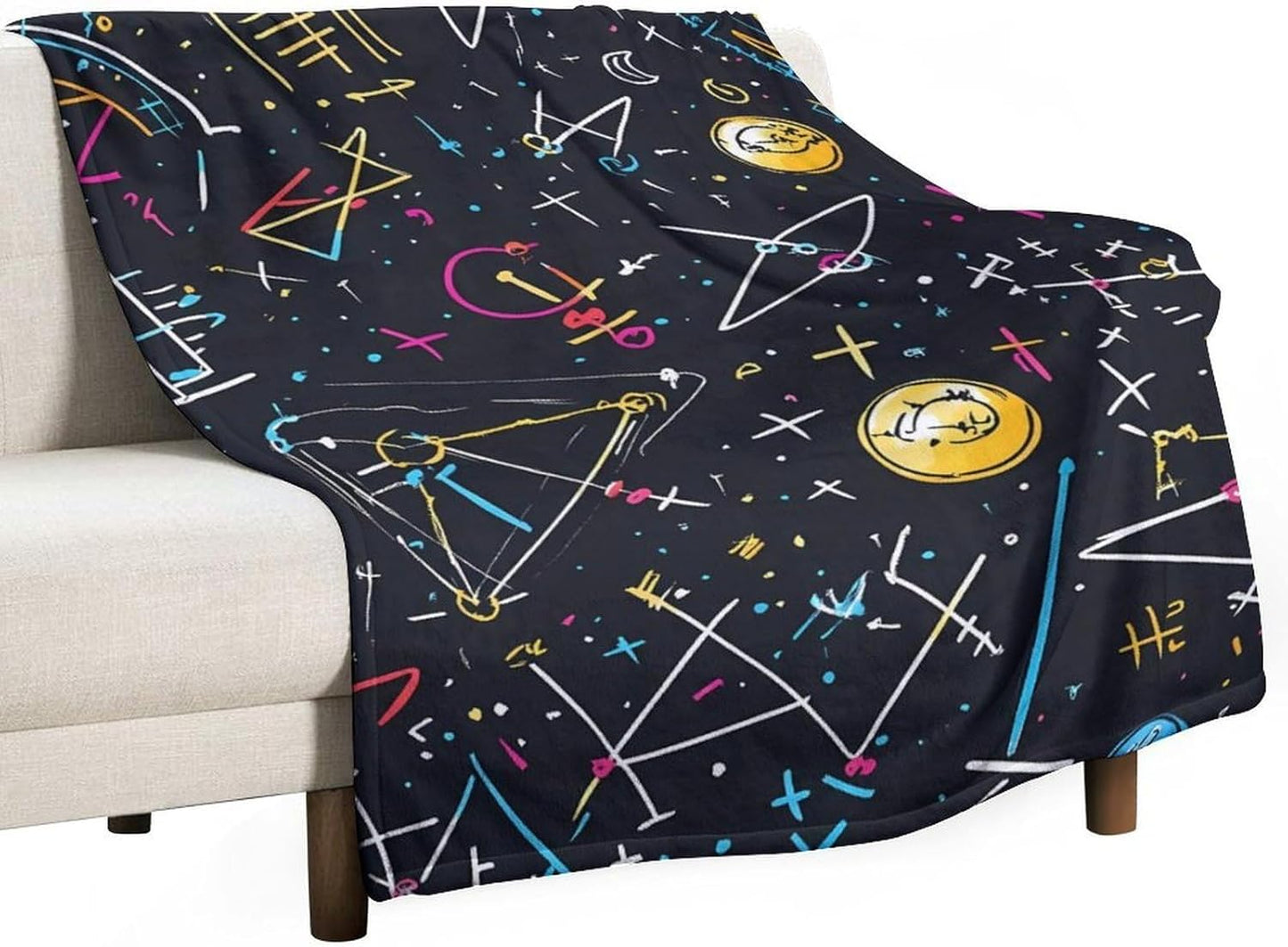Chemistry Math Throw Blanket for Couch Bed Plush Cozy Fuzzy Flannel Blanket for All Season 66"x90"