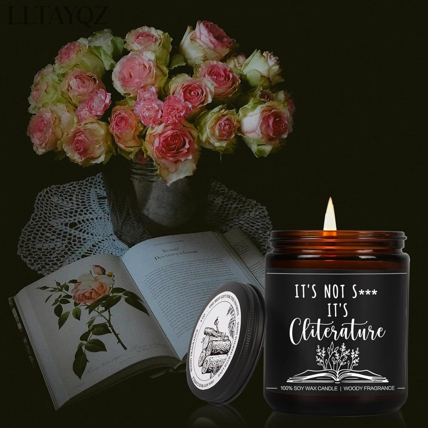 Reading Candle, Dark Romance Decor, Bookish Gift, Funny Literature Candle Gifts for Book Lovers, Funny Reading Birthday Gifts for Book Lovers, Women, Men, Mom, Readers, Librarian, Bookworm