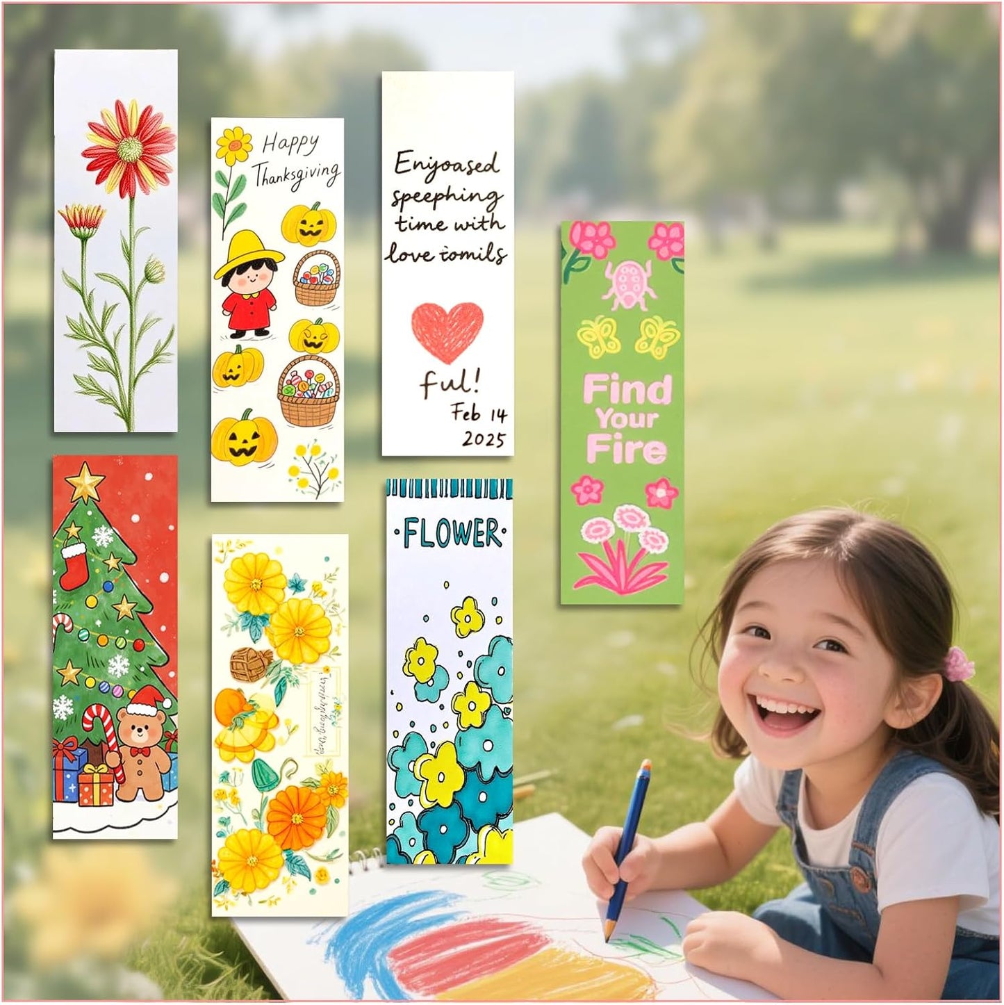 50 Sets Bookmark Making Kit, with 50 Clear Bookmark Sleeves, 50 Colorful Tassels, 60 Kraft Paper Blank Bookmarks, DIY Bookmarks for Party, Decoration, Teaching or Record Reading Experience