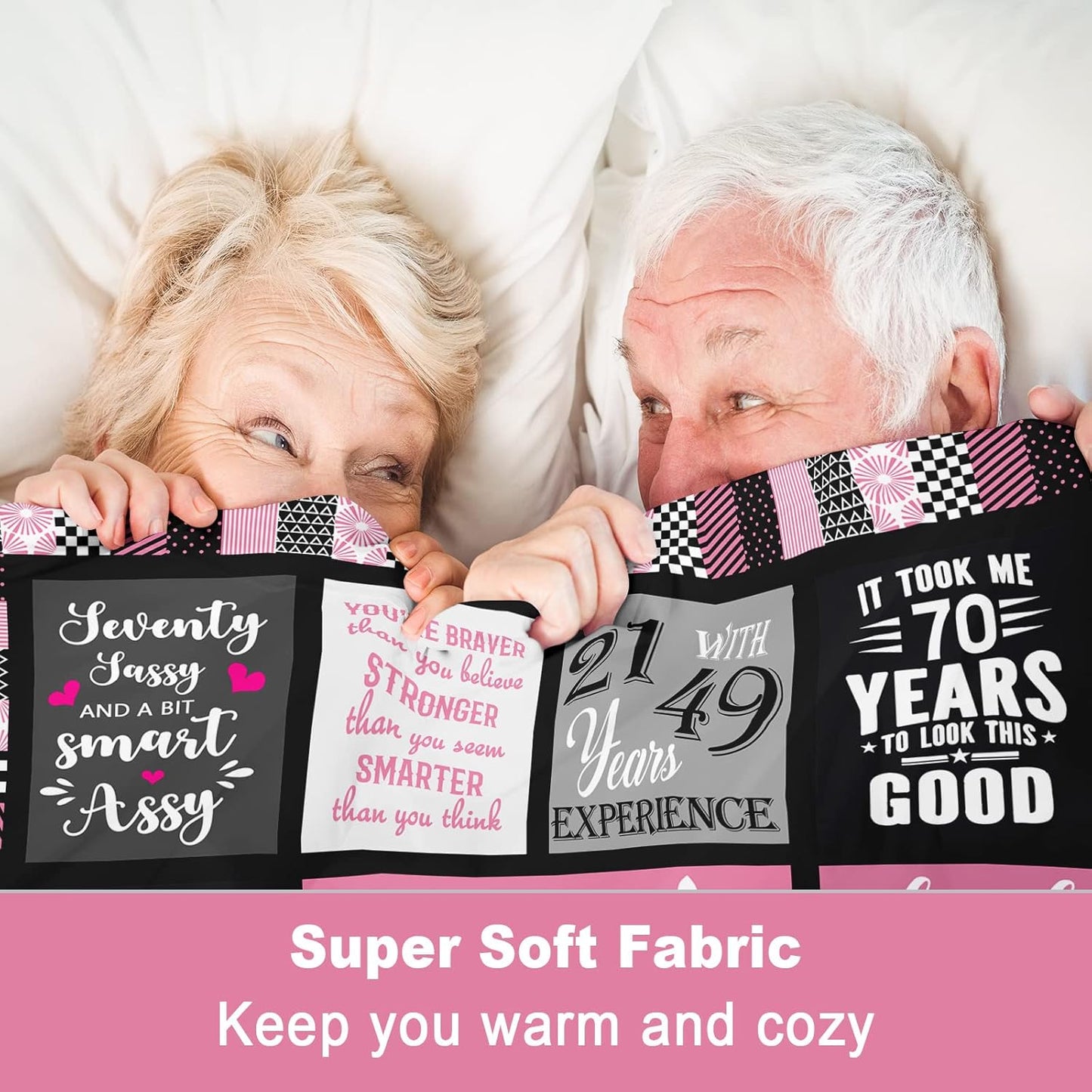 70th Birthday Gifts for Women - 50"x60" Soft & Cozy Throw Blanket - Perfect for 70-Year-Old Birthday Celebration, Party Decor, or Unique Gift Idea, Ideal for 70th Party Favors or 70s Decor
