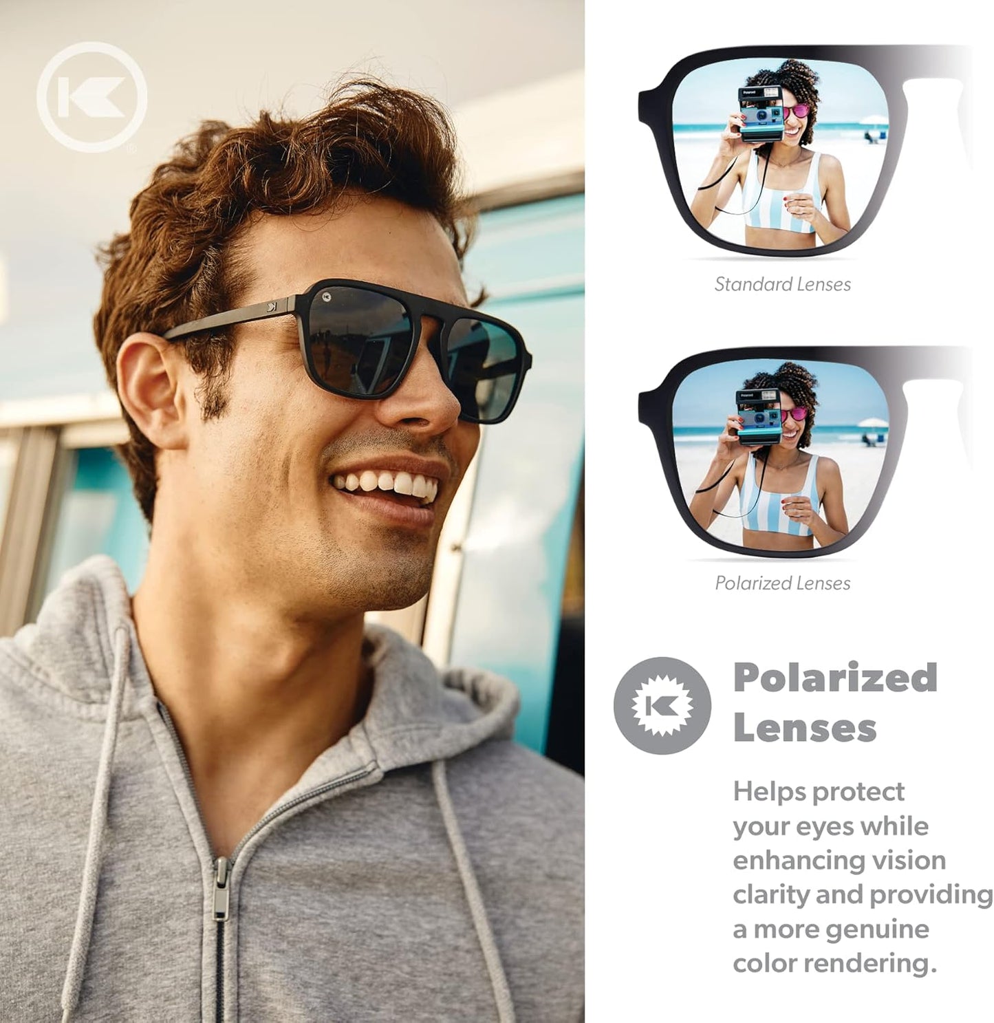 Knockaround Pacific Palisades Polarized Sunglasses for Men & Women - Retro Sunglasses - UV400 Protection