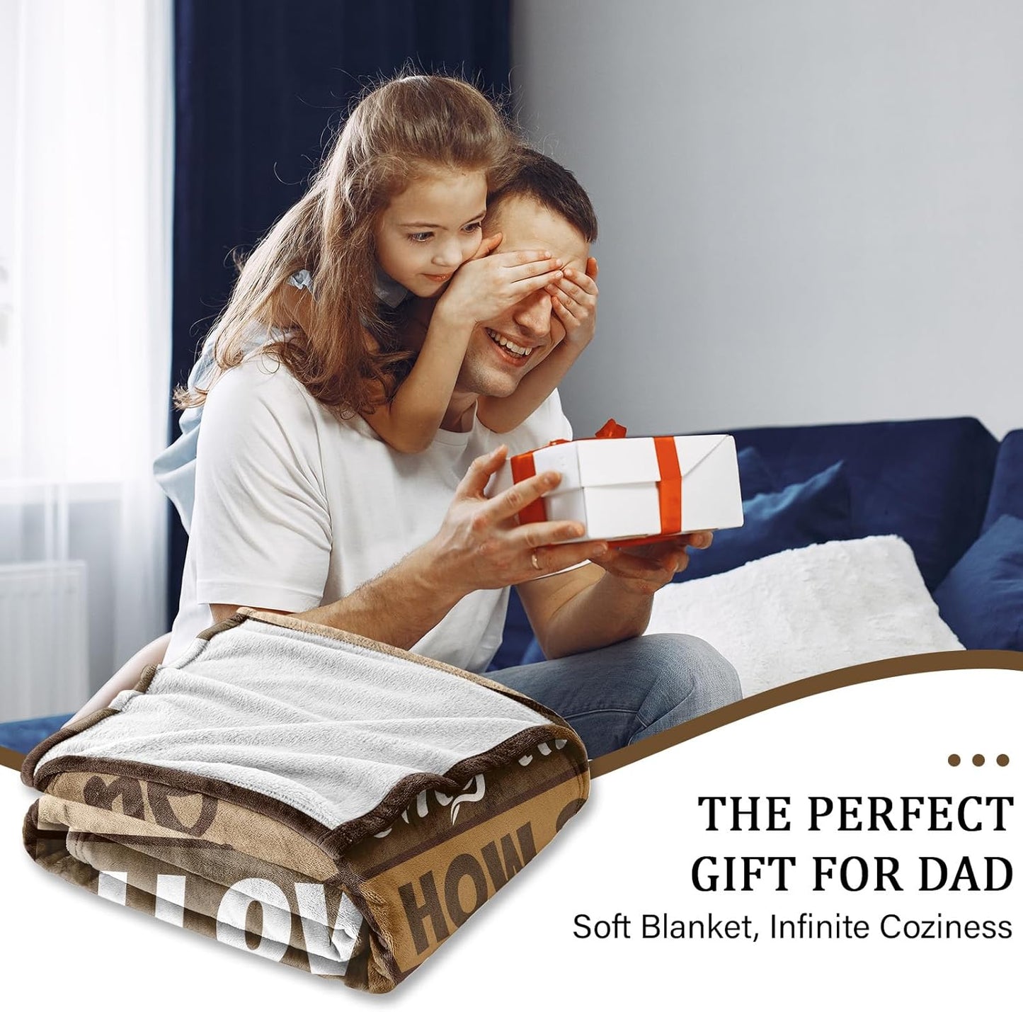 Gifts for Dad from Daughter Son, Dad Birthday Christmas Fathers Day Presents, Best Dad Eve Throw Blanket 50x60 Inch