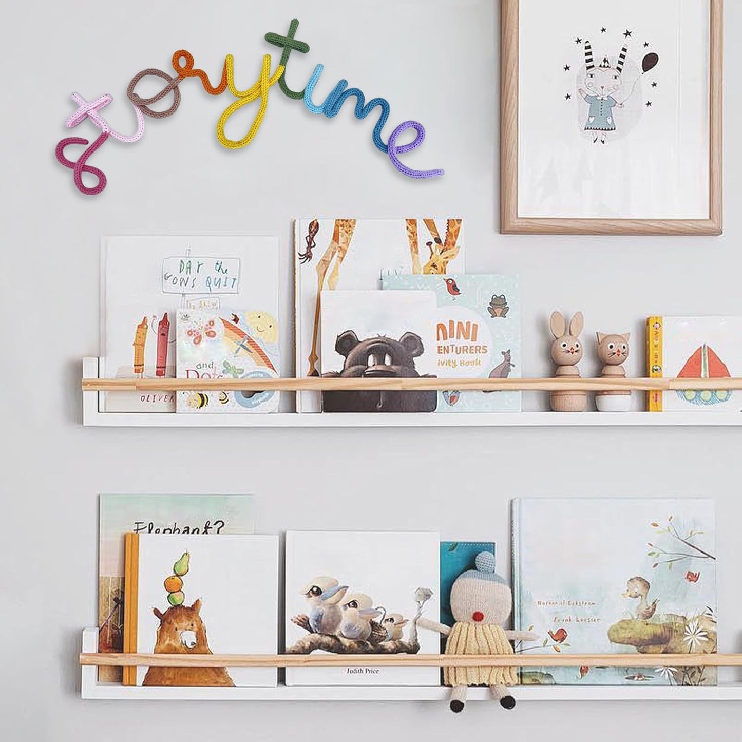 Handmade Storytime Wall Sign-Knitted Wire Storytime Sign Reading Corner Sign Decor story time wall sign wire Letters Book Corner Decor for Kids Room Nursery & Playroom (Storytime)