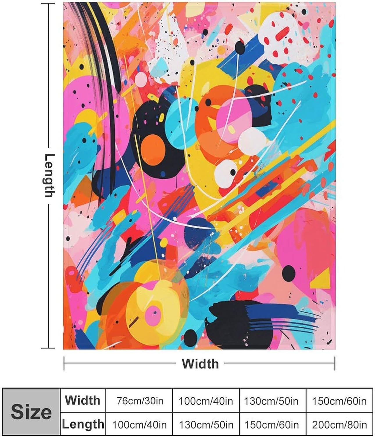 Pop Art Style Throw Blanket for Couch Super Soft Warm Lightweight Throw Blankets Cozy Flannel Bed Blanket Cute Decorative Blankets for All Seasons Home Decor Gift 60"*80"（150 * 200cm）