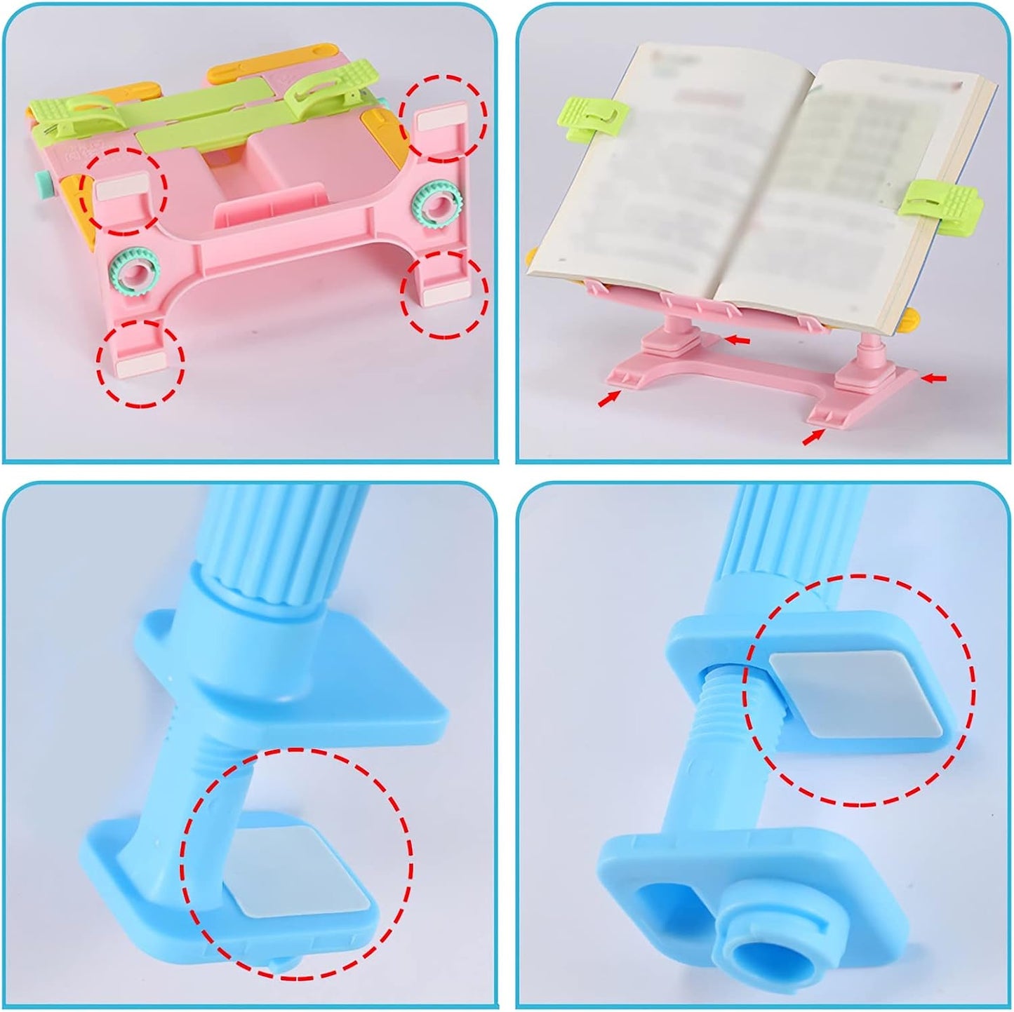 Book Stand Book Stand Fixed Tableside Multifunction Desktop Book Stands Foldable Portable Adjustable Bookstand for Reading 9.1 x 8.7 inch