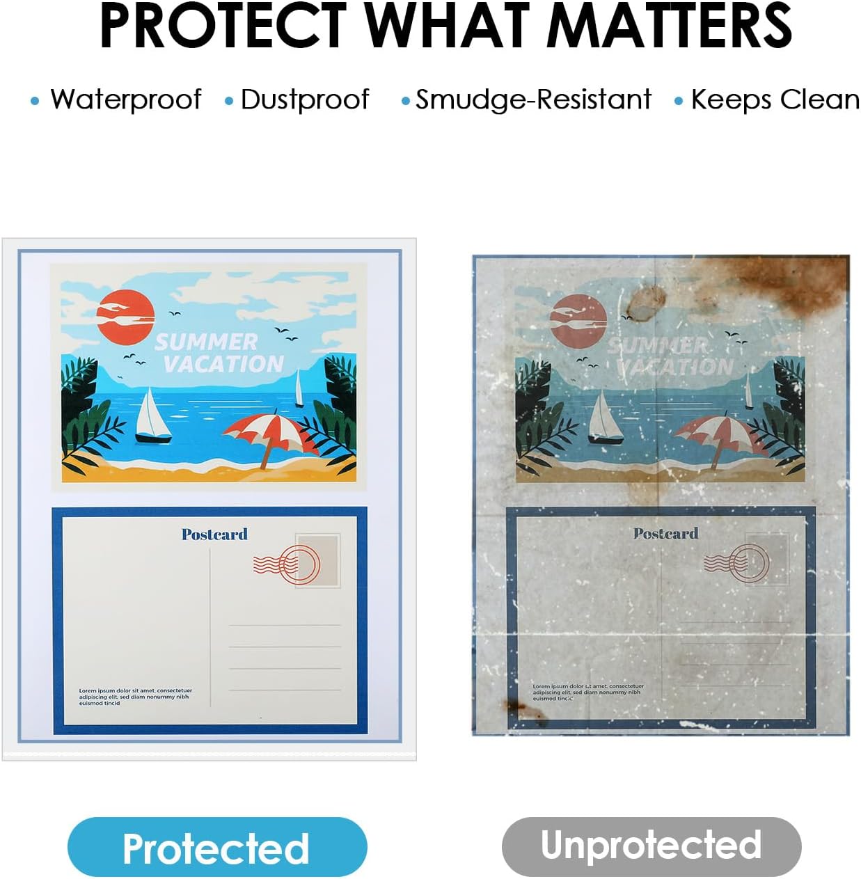 KTRIO No Holes Sheet Protectors 8.5 x 11 Inch Heavy Duty Clear Page Protectors, Plastic Paper Document Sleeves, Letter Size, Top Loading, Acid Free, 50 Pack