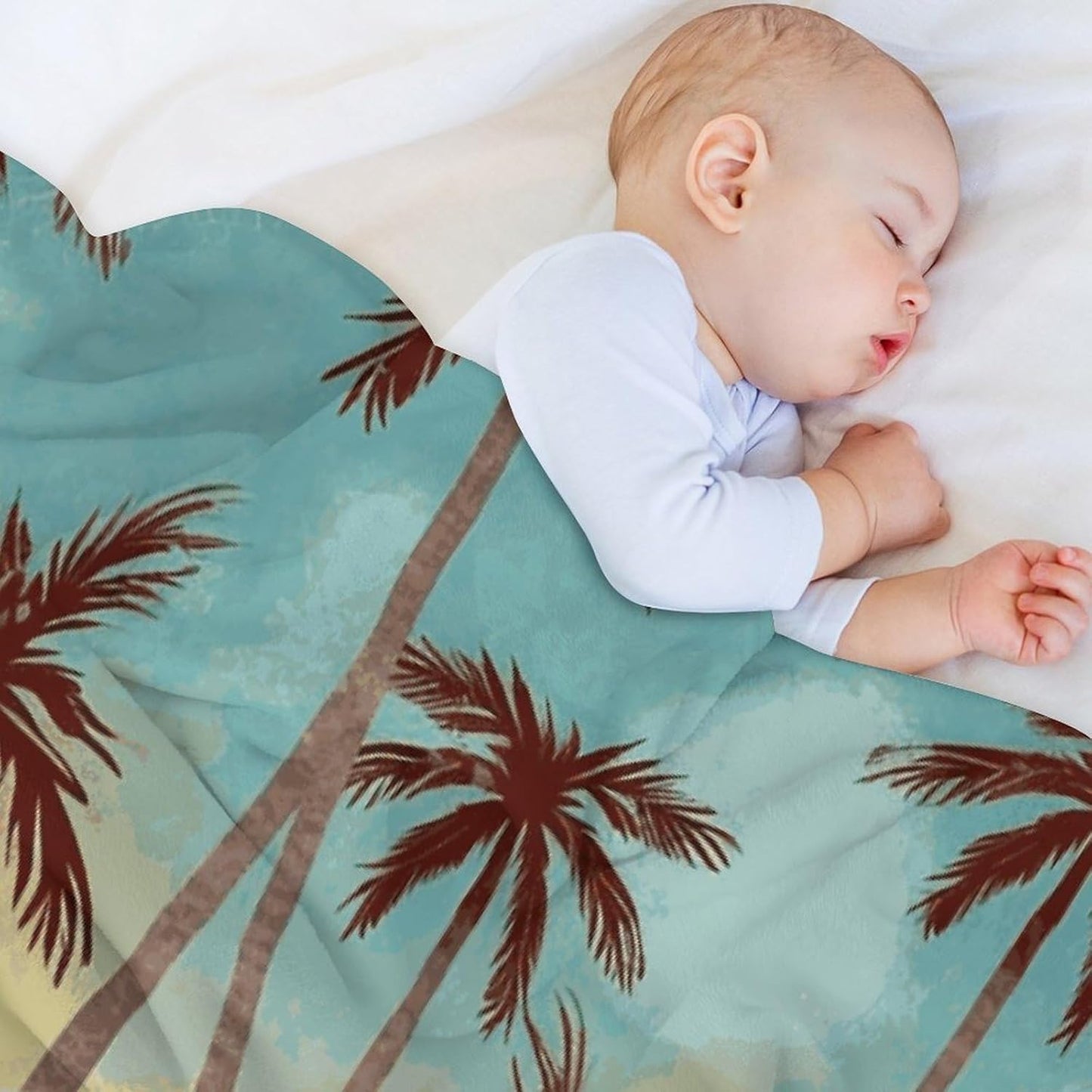 Surfboard Palm Tree Blanket Super Soft Lightweight Throw Blanket Cute Cozy Warm Bed Blanket Decorative Fuzzy Blanket All-Season Home Decor Gift for Sofa Couch Living Room 30"*40"（76 * 100cm）